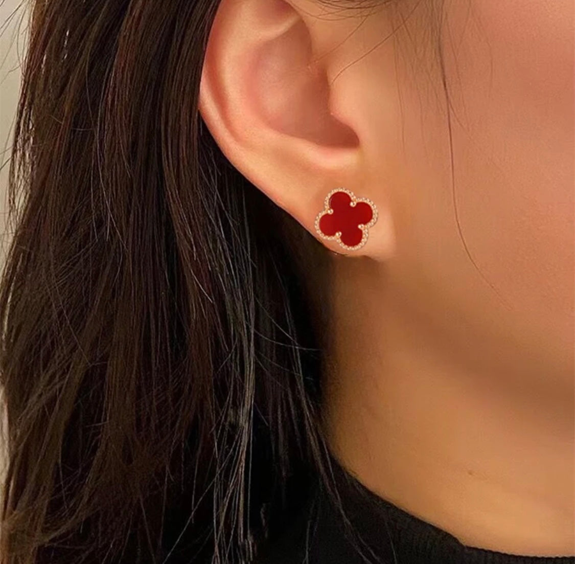 Lira oorbellen rood