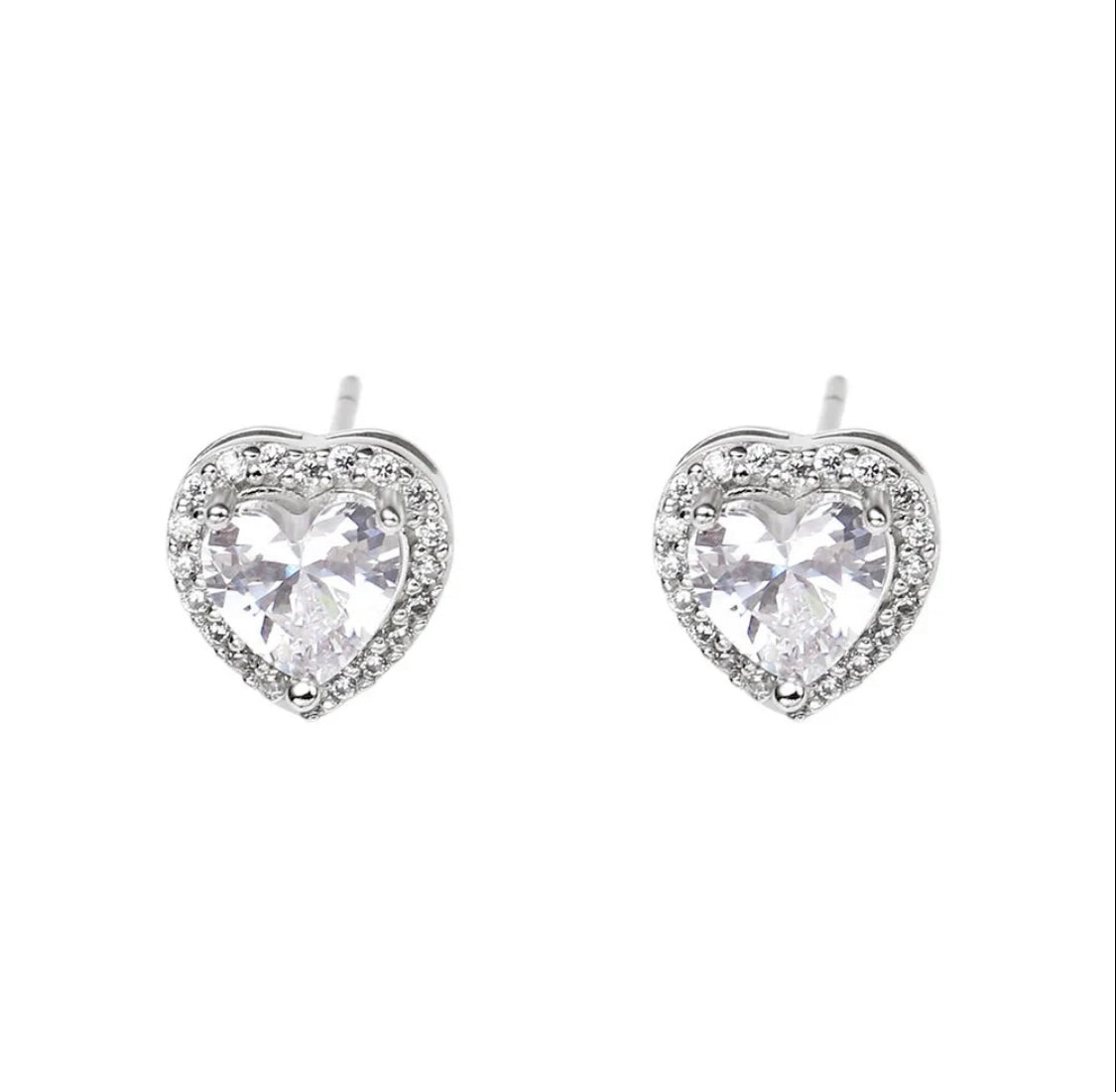 Heart earring silver