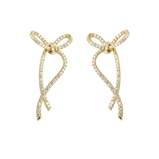 Bow earring luxe gold